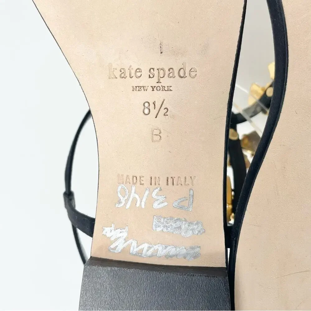 NEW Kate Spade Crystal & Silk Ankle Strap Dress Sandal in Black Women's 8.5 $260